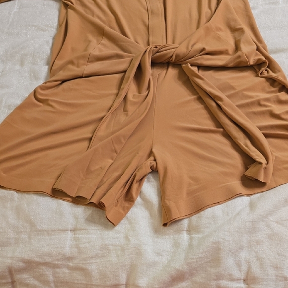 Norma Kamali Beige Long Sleeve Wrap Jumpsuit - Picture 9 of 14